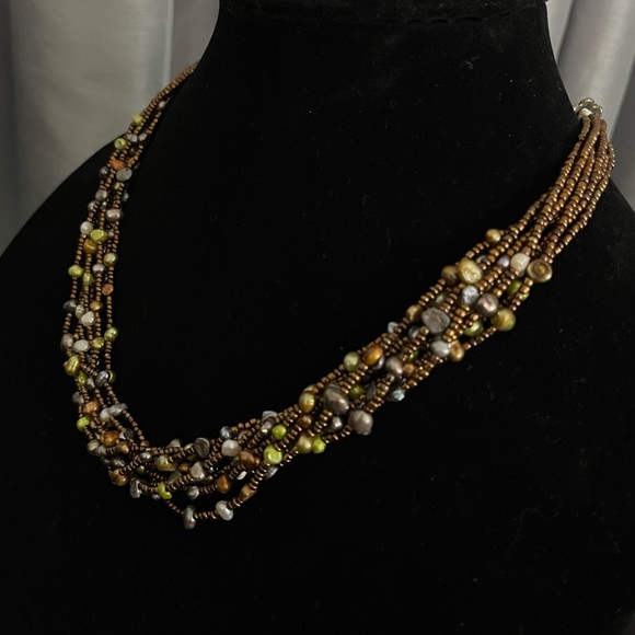 Multi strand Copper Colored Necklace - Picture 5 of 6